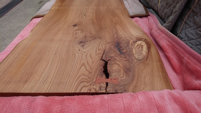 楡（ニレ）　一枚板