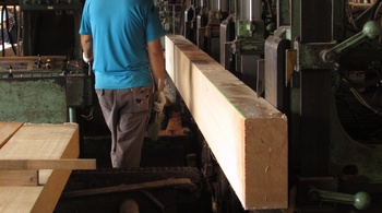 【動画】米松（ベイマツ）盤木を厚み20mmに製材しました。